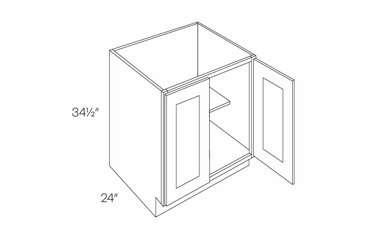 Luxor White B36-FH: Full Height 2 Door Base Cabinet: Assembled Kitchen Cabinets