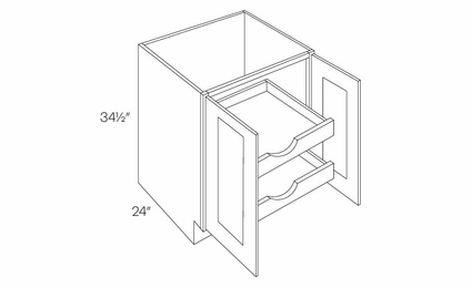 Luxor White B42-FH-POS2: Full Height 2 Door Base Cabinet W/2 POS: Assembled Kitchen Cabinets