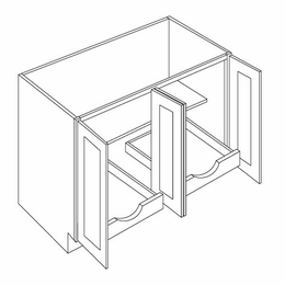 Luxor White B48-FH-POS2: Full Height 4 Door Base Cabinet W/2 POS: Assembled Kitchen Cabinets