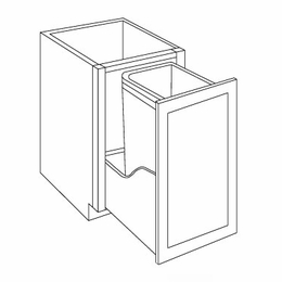 Luxor White BWBK15-FH: Full Height Waste Basket Cabinet: Assembled Kitchen Cabinets