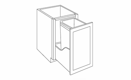 Luxor White BWBK15-FH: Full Height Waste Basket Cabinet: Assembled Kitchen Cabinets