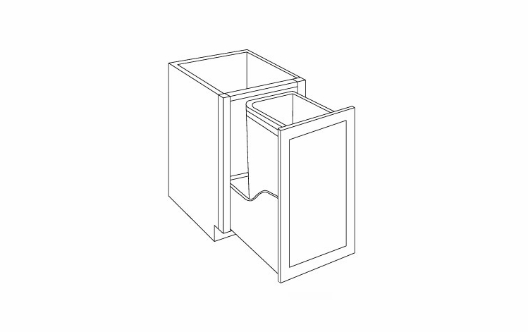 Luxor White BWBK15-FH: Full Height Waste Basket Cabinet: Assembled Kitchen Cabinets