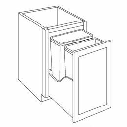Luxor White BWBK18-FH: Full Height Waste Basket Cabinet: Assembled Kitchen Cabinets