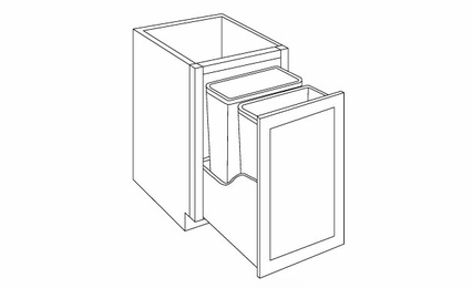 Luxor White BWBK18-FH: Full Height Waste Basket Cabinet: Assembled Kitchen Cabinets