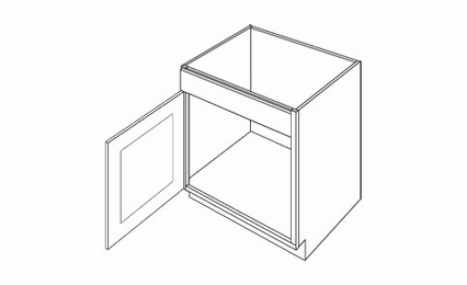 Luxor White SB21DL: 1 Drawer Front 1 Left Door Sink Base Cabinet: Assembled Kitchen Cabinets