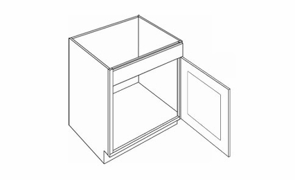 Luxor White SB21DR: 1 Drawer Front 1 Right Door Sink Base Cabinet: Assembled Kitchen Cabinets