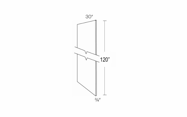 Luxor White UREP30-10: Refrigerator End Panel: Assembled Kitchen Cabinets