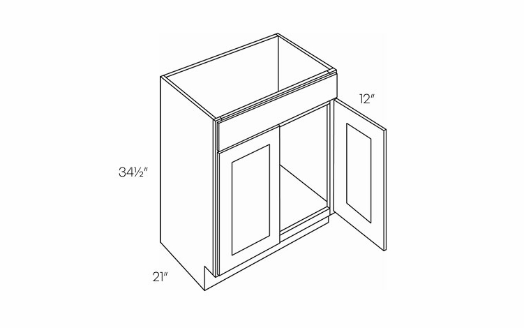 Luxor White V42: 2 Door Vanity Sink Base Cabinet: Assembled Kitchen Cabinets
