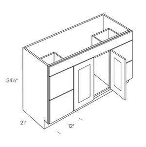 2 Door 4 Drawer Vanity Sink Base Cabinets schemantics image