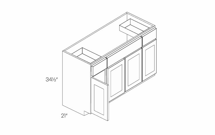 Luxor White VB60: 4 Door Vanity Base Cabinet: Assembled Kitchen Cabinets