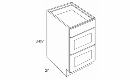 Luxor White VDB15: Vanity Drawer Base Cabinet: Assembled Kitchen Cabinets