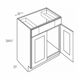 Luxor White VSB42: 2 Drawer Vanity Sink Base Cabinet: Assembled Kitchen Cabinets