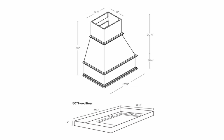 Luxor White WHT30: Traditional Wood Hood: Assembled Kitchen Cabinets