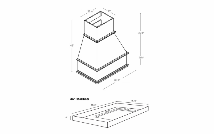 Luxor White WHT36: Traditional Wood Hood: Assembled Kitchen Cabinets