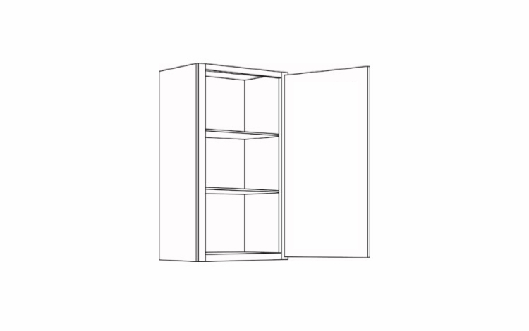 Milano Fossil Grey (Gloss) 2130: Single Door Wall Cabinet: Assembled Kitchen Cabinets