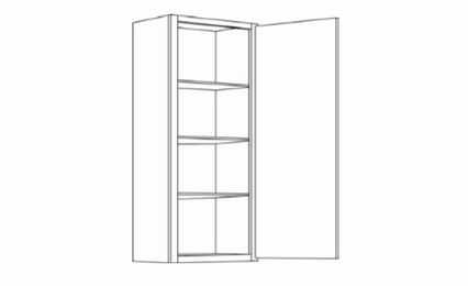 Milano Fossil Grey (Gloss) 2142: Single Door Wall Cabinet: Assembled Kitchen Cabinets