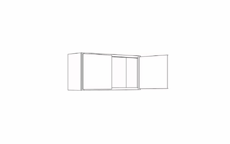 Milano Fossil Grey (Gloss) 3018: Double Door Wall Cabinet: Assembled Kitchen Cabinets