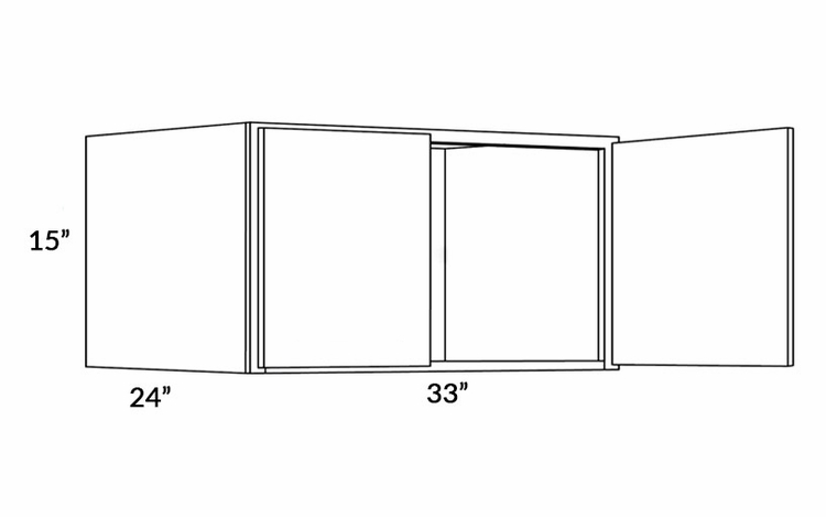 Milano Fossil Grey (Gloss) 3315X24: 24" Deep Wall Cabinet: Assembled Kitchen Cabinets