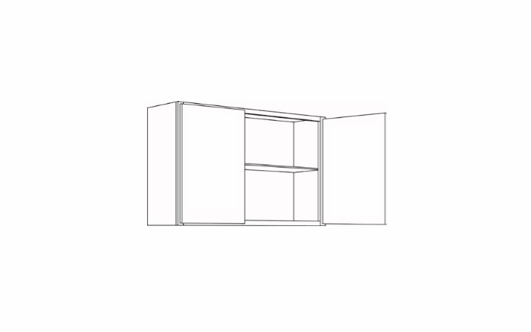 Milano Fossil Grey (Gloss) 3324: Double Door Wall Cabinet: Assembled Kitchen Cabinets