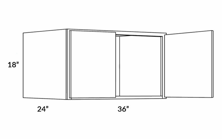 Milano Fossil Grey (Gloss) 3618X24: 24" Deep Wall Cabinet: Assembled Kitchen Cabinets