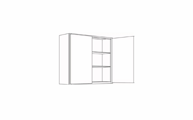 Milano Fossil Grey (Gloss) 3630: Double Door Wall Cabinet: Assembled Kitchen Cabinets