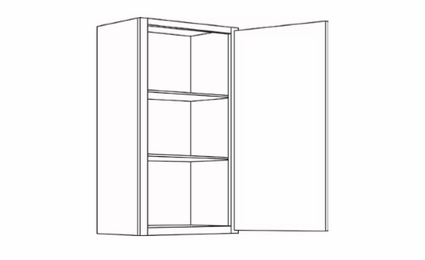 Milano Fossil Grey (Gloss) 930: Single Door Wall Cabinet: Assembled Kitchen Cabinets