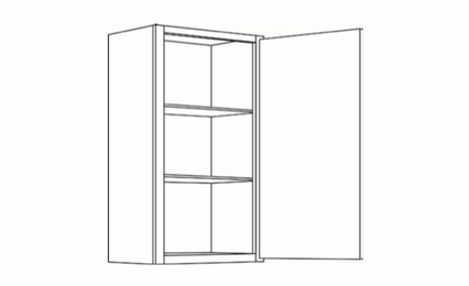 Milano Fossil Grey (Gloss) 936: Single Door Wall Cabinet: Assembled Kitchen Cabinets
