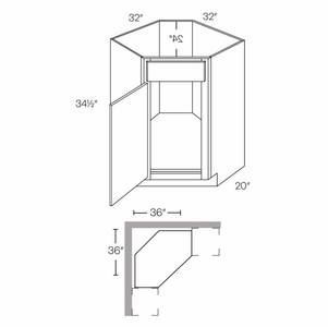 Diagonal Corner Sink Base Cabinets schemantics image
