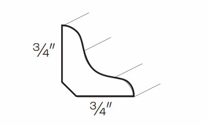 Milano Fossil Grey (Gloss) ICM: Inside Corner Molding: Assembled Kitchen Cabinets