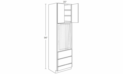 Milano Fossil Grey (Gloss) OV3096: Oven Cabinet: Assembled Kitchen Cabinets