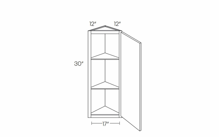 Milano Fossil Grey (Gloss) WEC1230: Wall End Cabinet: Assembled Kitchen Cabinets