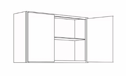 Milano Polar White (Gloss) 2424: Double Door Wall Cabinet: Assembled Kitchen Cabinets