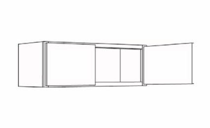 Milano Polar White (Gloss) 3012: Double Door Wall Cabinet: Assembled Kitchen Cabinets