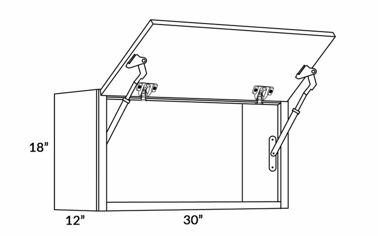 Milano Polar White (Gloss) 3018-HD: Wall Cabinet With Horizontal Doors: Assembled Kitchen Cabinets