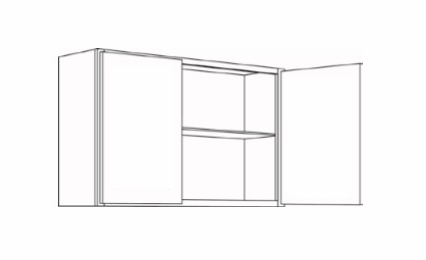 Milano Polar White (Gloss) 3024X24: 24" Deep Wall Cabinet: Assembled Kitchen Cabinets