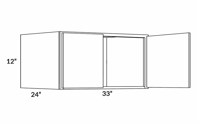 Milano Polar White (Gloss) 3312X24: 24" Deep Wall Cabinet: Assembled Kitchen Cabinets