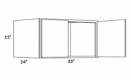 Milano Polar White (Gloss) 3315X24: 24" Deep Wall Cabinet: Assembled Kitchen Cabinets