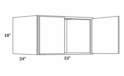 Milano Polar White (Gloss) 3318X24: 24" Deep Wall Cabinet: Assembled Kitchen Cabinets