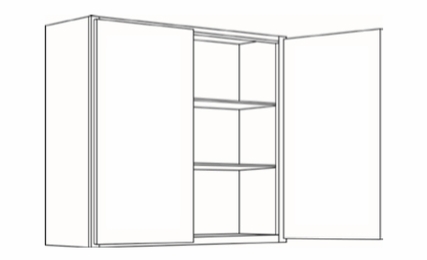 Milano Polar White (Gloss) 3336: Double Door Wall Cabinet: Assembled Kitchen Cabinets
