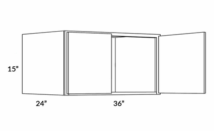 Milano Polar White (Gloss) 3615X24: 24" Deep Wall Cabinet: Assembled Kitchen Cabinets