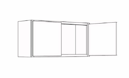 Milano Polar White (Gloss) 3618: Double Door Wall Cabinet: Assembled Kitchen Cabinets