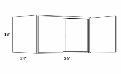 Milano Polar White (Gloss) 3618X24: 24" Deep Wall Cabinet: Assembled Kitchen Cabinets