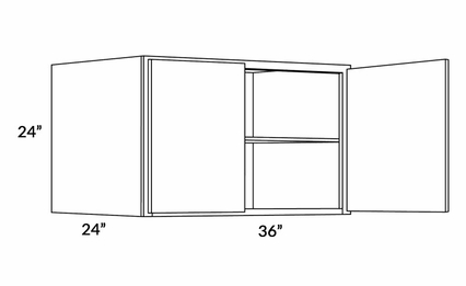 Milano Polar White (Gloss) 3624X24: 24" Deep Wall Cabinet: Assembled Kitchen Cabinets