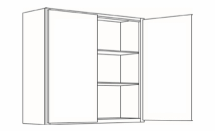 Milano Polar White (Gloss) 3636: Double Door Wall Cabinet: Assembled Kitchen Cabinets