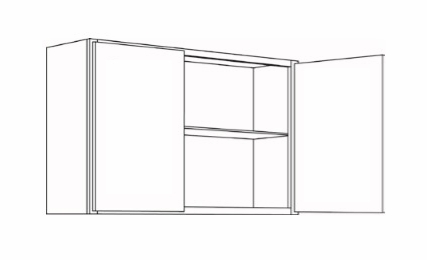 Milano Polar White (Gloss) 4224: Double Door Wall Cabinet: Assembled Kitchen Cabinets