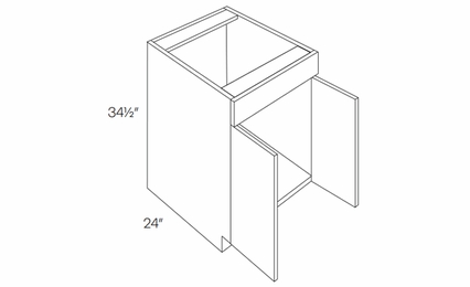 Milano Polar White (Gloss) SB27: Sink Base Cabinet: Assembled Kitchen Cabinets