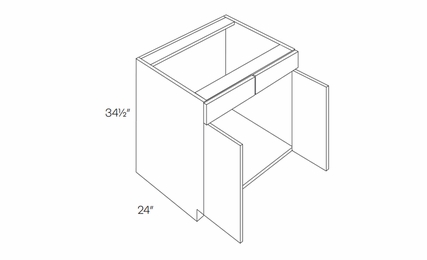 Milano Polar White (Gloss) SB30: Sink Base Cabinet: Assembled Kitchen Cabinets