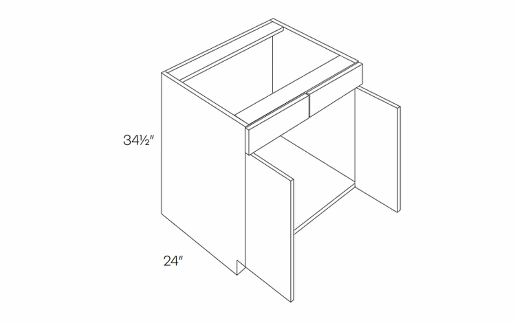 Milano Polar White (Gloss) SB30: Sink Base Cabinet: Assembled Kitchen Cabinets