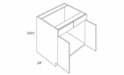 Milano Polar White (Gloss) SB33: Sink Base Cabinet: Assembled Kitchen Cabinets