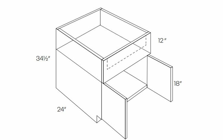 Milano Polar White (Gloss) SB36-FS: Farm Sink Base Cabinet: Assembled Kitchen Cabinets